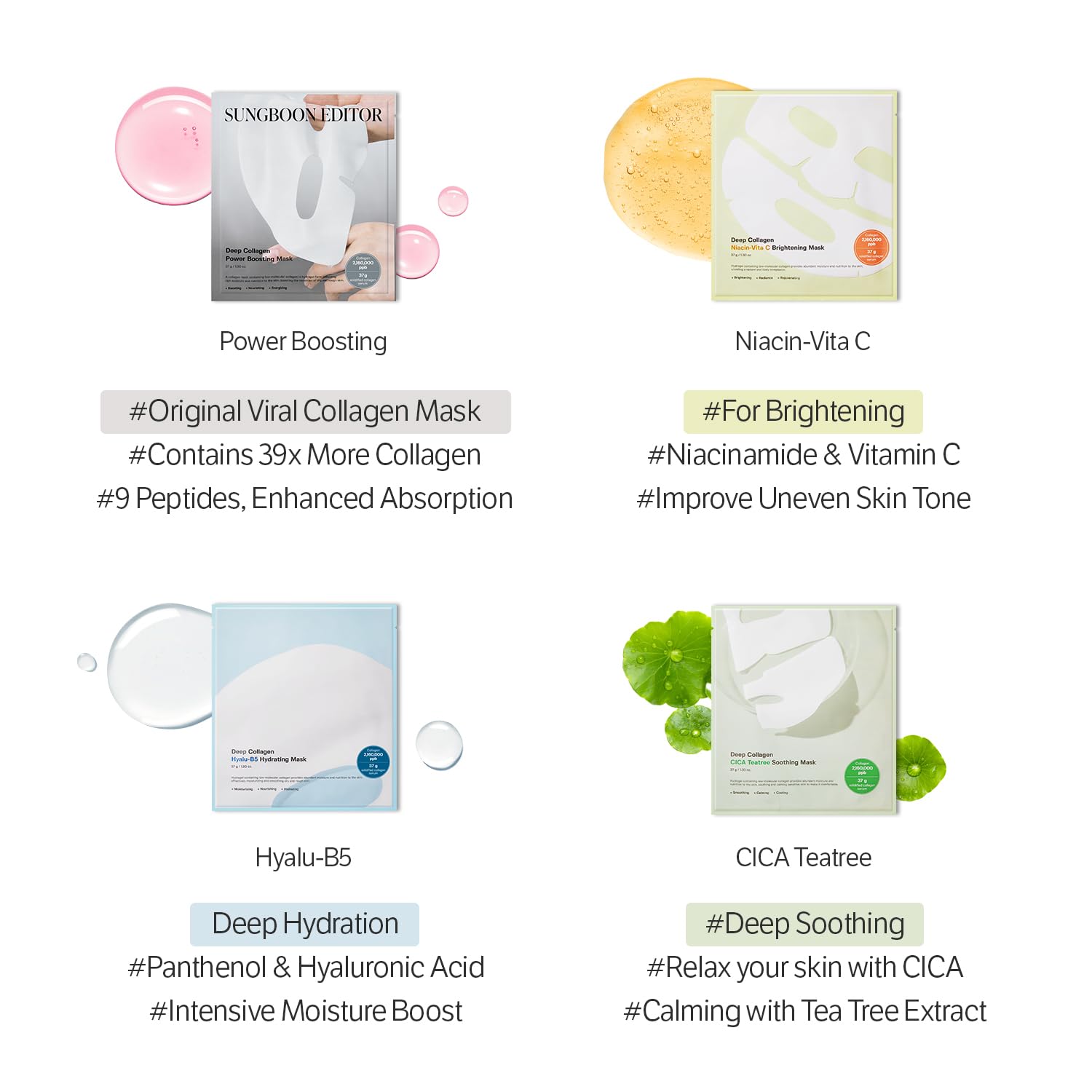 Deep Collagen Hyalu-B5 Hydrating Mask (4pcs)