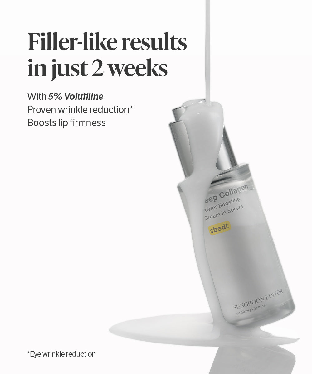 Sungboon Editor Deep Collagen Power Boosting Cream in Serum with 5% Volufiline, filler-like results in 2 weeks