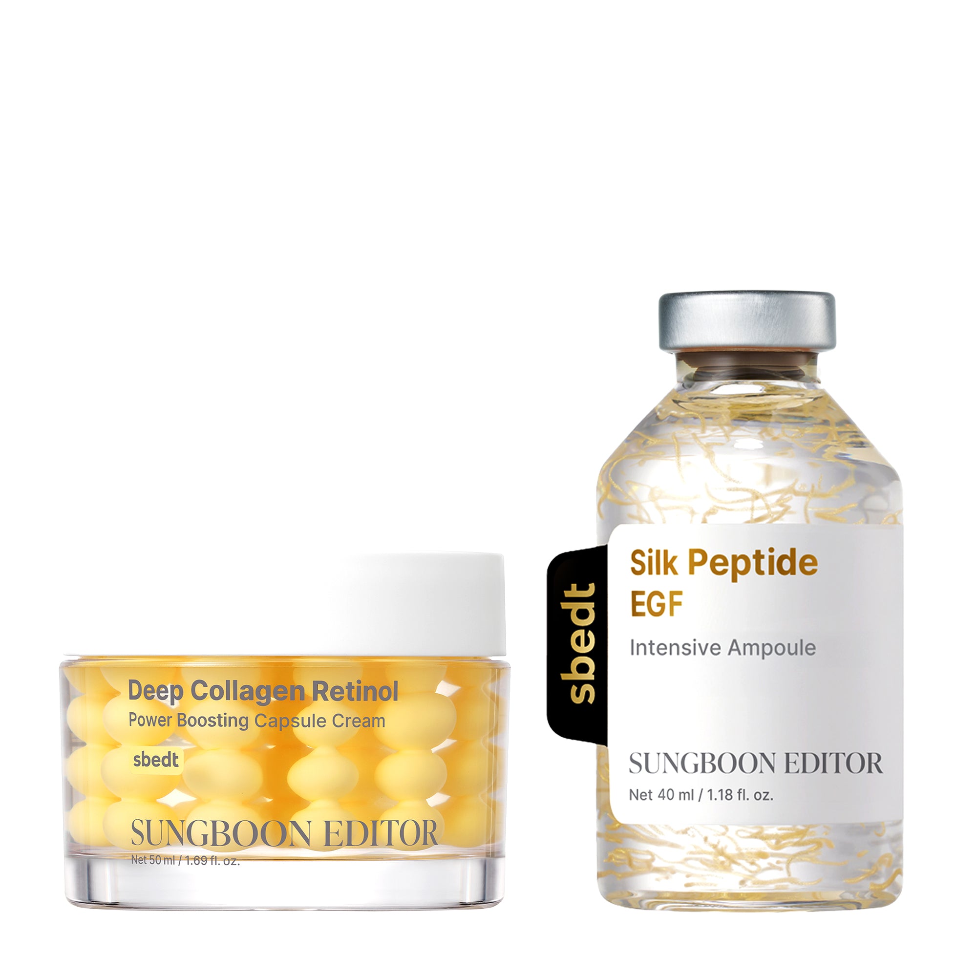 Firming + Wrinkle Duo_Silk Peptide EGF Intensive Ampoule+Deep Collagen Retinol Power Boosting Capsule Cream