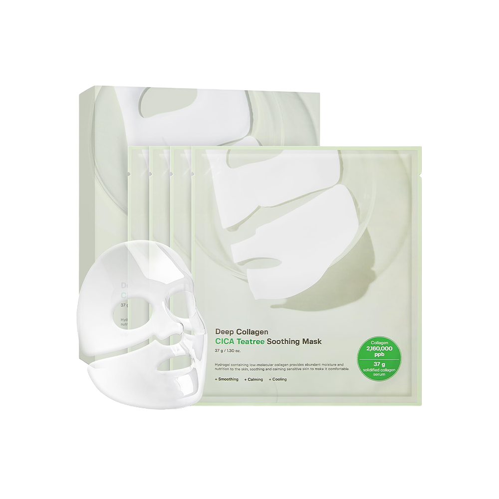 Deep Collagen Cica Teatree Soothing Mask (4pcs)