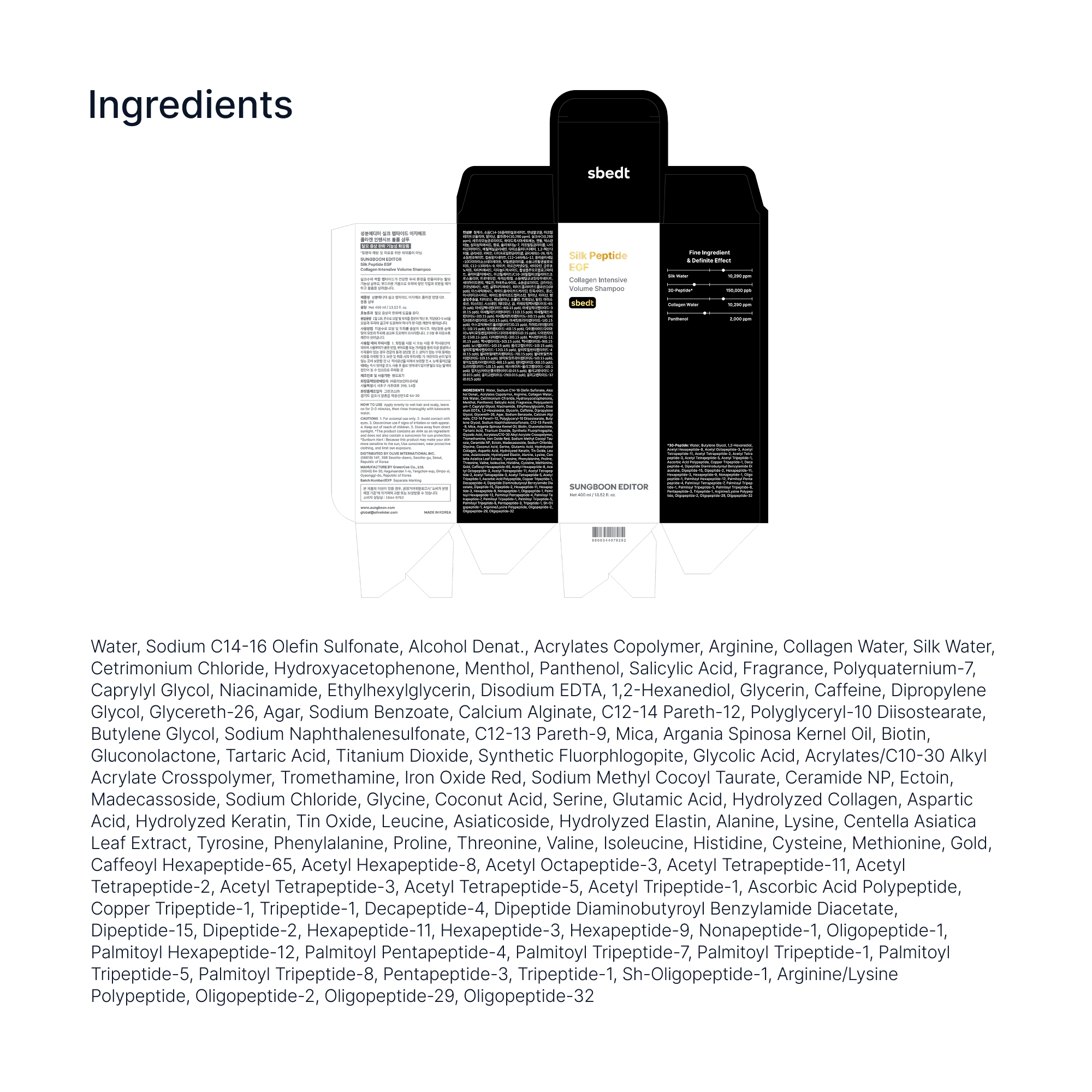 Silk Peptide EGF Collagen Intensive Volume Shampoo